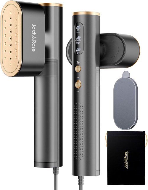 Jack & Rose Travel Steamer - 2-in-1 Portable Iron with 15s Heat-Up | Compact Design for Global Use