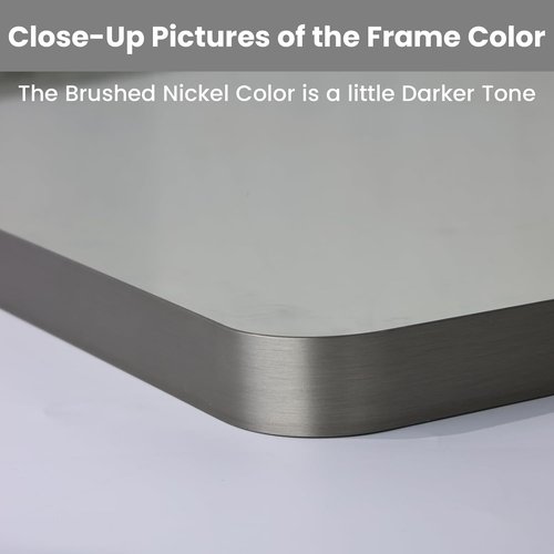 LOAAO Brushed Nickel Bathroom Mirror - 24x30 Inch Rounded Rectangle Design | Anti-Rust & Shatterproof