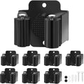 Skiennix Broom Holder Wall Mount - 7PCS Heavy-Duty Stainless Steel Mop Organizer | Black