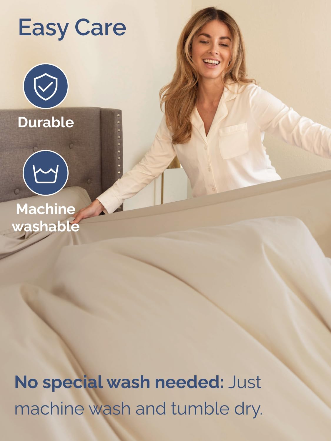 Skiennix Extra Deep King Sheet Set - 6 Piece Breathable Cooling Bedding - Soft Wrinkle-Free Wheat Color