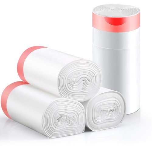 Small Trash Bags, KONE 192 Count 4 Gallon Drawstring Extra Thick Garbage Bags Wastebasket Bin Liners Plastic Trash Bags for Bathroom, Bedroom, Office, Car, Kitchen, Home