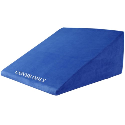 HOMBYS Ultra Soft Velvet Bed Wedge Pillow Cover-Super Soft Fleece Pillowcase with Zipper Design, Removable & Machine Washable Pillowcase, (Blue, 25"x25"x8")