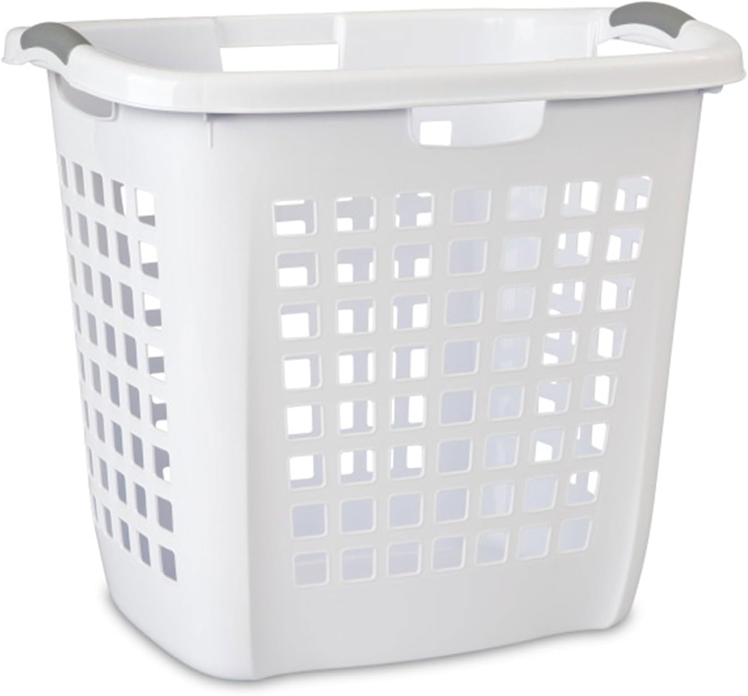 Sterilite Ultra Easy Carry Hamper - White with Titanium Inserts | 4-Pack for Convenient Laundry Storage