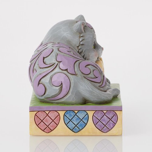 Enesco Sweethearts Candies by Jim Shore Cat Lying by Message Heart Figurine- Stone Resin Hand Crafted Collectible Figurines Valentine's Day Home Decor Statue, 3.25 Inch