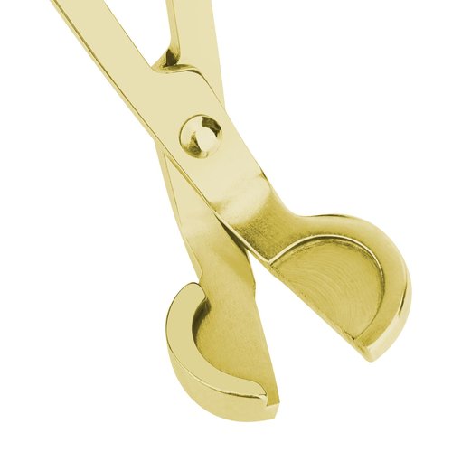CHEFBEE Candle Wick Trimmer, Polished Stainless Steel Wick Clipper Cutter, Scissors, Reaches Deep Into Candles to Cut Spent Cord, Allow Cleaner Burn and Prevent Soot Buildup (Gold)