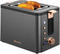 Mecity 2-Slice Toaster - Stainless Steel Body with 6 Browning Settings & Extra Wide Slots - Grey
