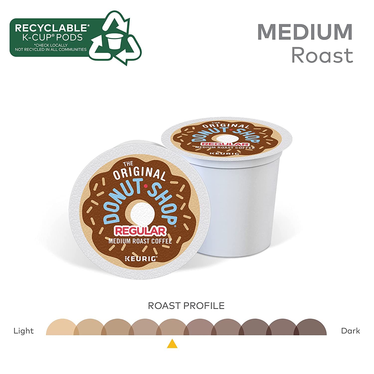 Original Donut Shop Medium Roast Coffee K-Cup Pods - Full-Bodied & Flavorful | Single Serve, 24 Count