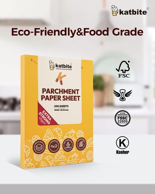 Katbite Heavy Duty Parchment Paper Sheets - 200PCS 12x16 Inch for Baking, Cooking & Frying