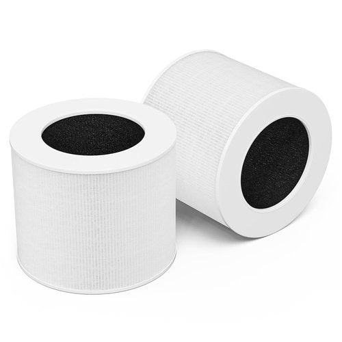 2-Pack Core Mini Air Purifier Replacement Filter Compatible with LEVOIT Core Mini Air Purifier, 3-in-1 True HEPA Filter, High-Efficiency Activated Carbon, Replace Core Mini-RF, White