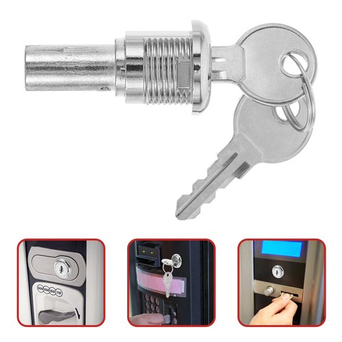 VOSAREA 1 Set Vending Machine Lock Replacement Secure Metal Cylinder Lock Assembly Kit for Gumball Machine Candy Dispenser