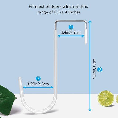 FYY Over The Door Hooks - Heavy Duty 4 Pack Hangers with Rubber Tips | Scratch-Resistant Organizer for Home