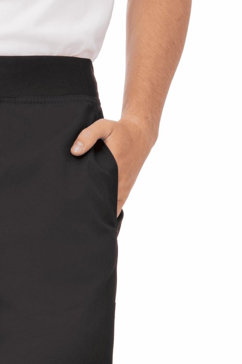 Chef Works Men's Lightweight Slim Chef Pants, Black, Medium
