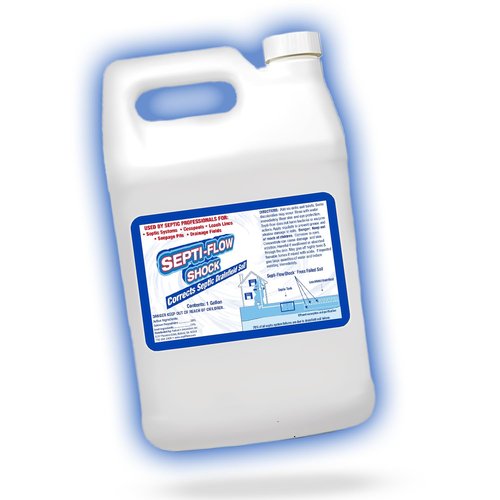 Septi-Flow Shock Septic Drainfield Repair Solution, Clears Leach Fields, Dissolves Hardened Deadpan Soil, Complete Treatment, One Gallon - 128 Fl Oz (Pack of 1) - Drain Field Treatment by Septi-Flow