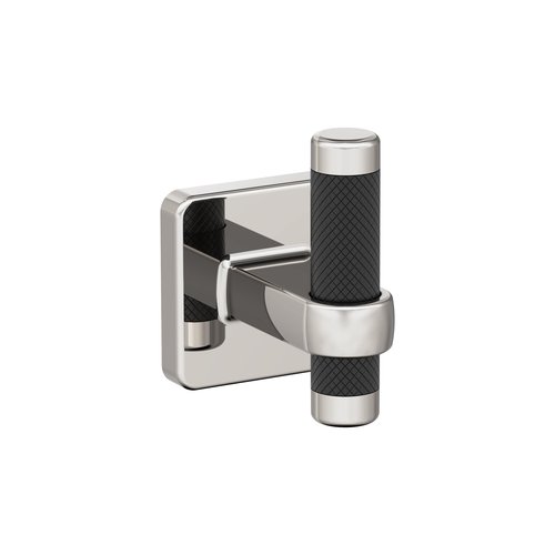 Amerock BH36563PNBBR | Polished Nickel/Black Bronze Single Robe Hook | 2-11/16 in. (68 mm) Length Towel Holder | Esquire | Towel Hook for Bathroom | Bathroom Hardware | Bath Accessories