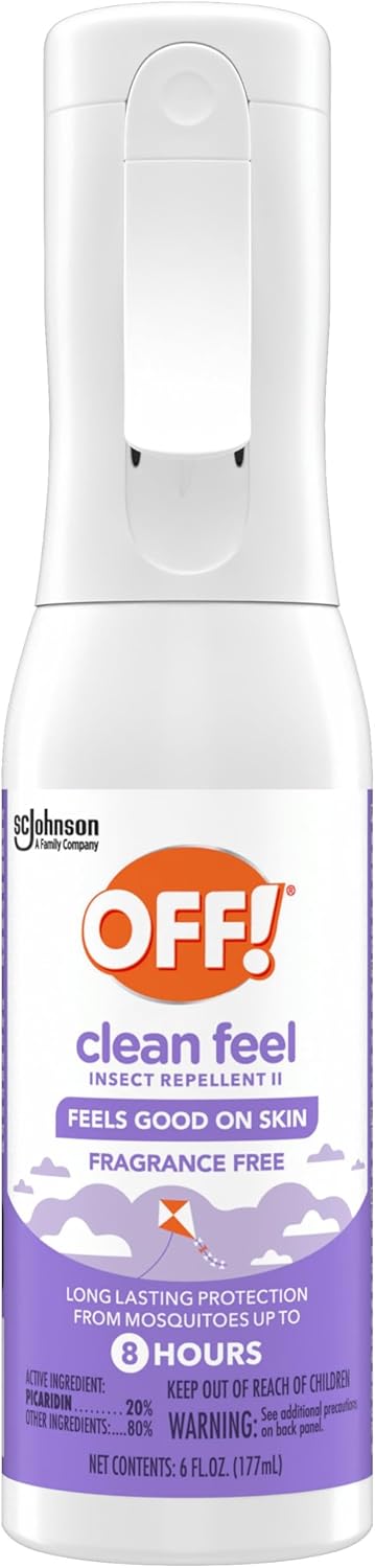 Off! Clean Feel Insect Repellent Spray - Fragrance-Free Picaridin Formula for Lasting Protection | 6 oz