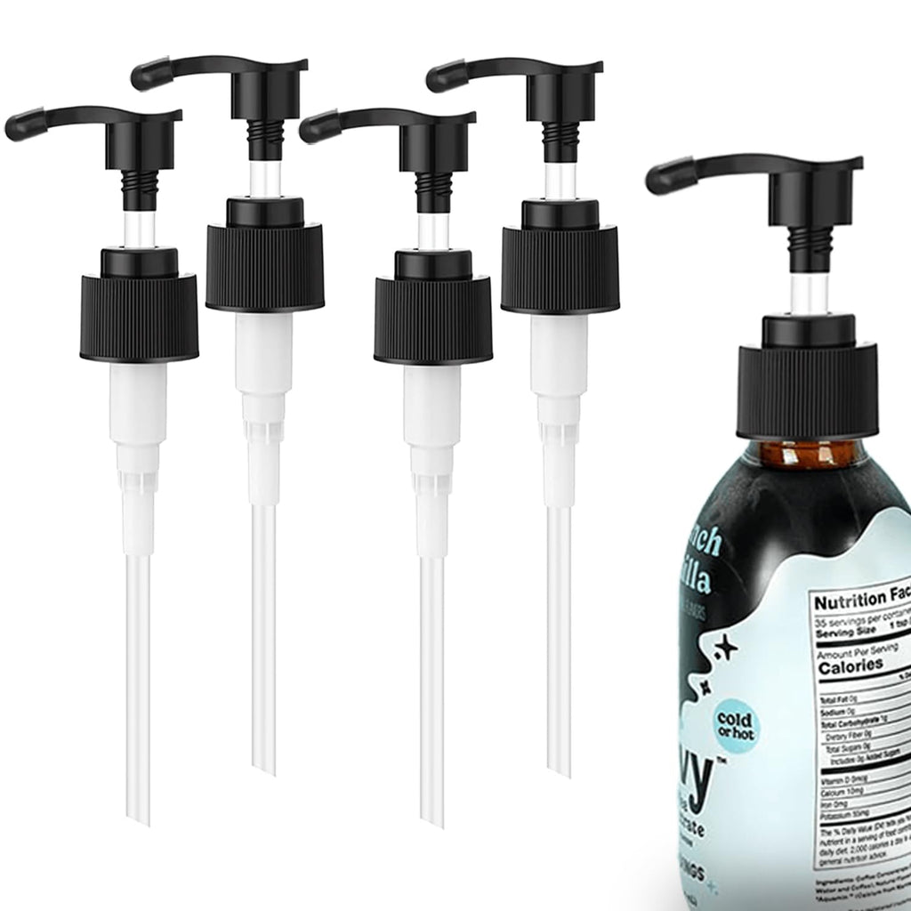 Oxyooh Syrup Pump for Javy Coffee Concentrate 6fl oz, 4 Pack Syrup Pump Dispenser Compatiable with Javy Protein Coffee Concentrate for 177ml Bottle, Replaces Measuring Spoon