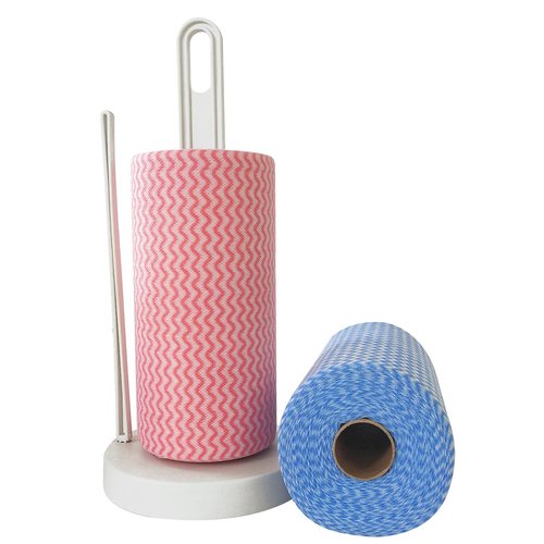 JINYUDOME Reusable Cleaning Cloths Disposable Cleaning Cloth Dish Cloth Dish Towels Dish Rags All Purpose Cloths on 2 Rolls Blue&Red -200 pieces