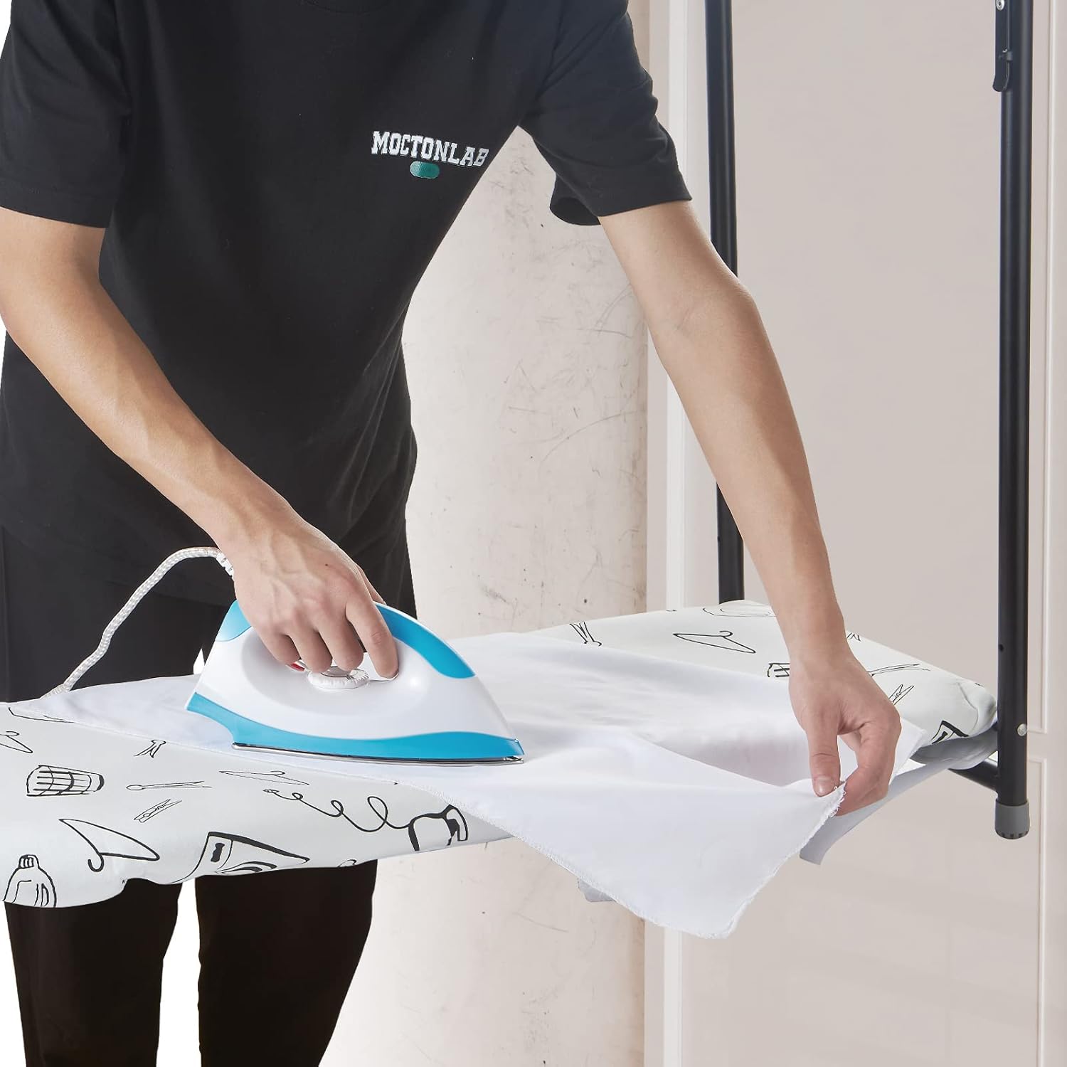 Seiritex Over The Door Ironing Board Cover - Heat Reflective 3-Layer Padding | 13 x 37 Inch, White