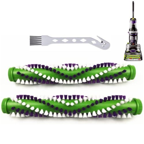 Vacuum Carpet Cleaning Brush Replacement Part Compatible Bissell ProHeat 2X Revolution Pet Pro 3432 3588F 1986 1964 19862 Roller Brush Assembly Number #1611133（2 pack green）