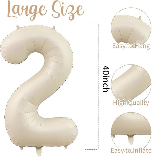 Foil 21 Balloon by [Brand Name] - Large Cream White Number for 21st Birthday Party Decorations