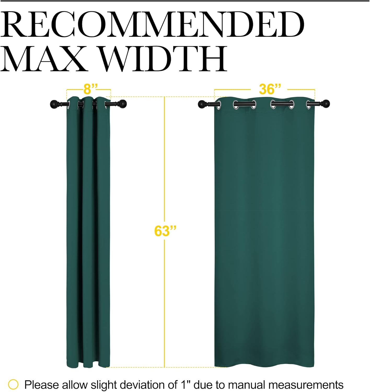 NICETOWN Thermal Insulated Blackout Curtains - Solid Grommet Panels for Dining Room | Hunter Green, 42x63-Inch (1 Pair)