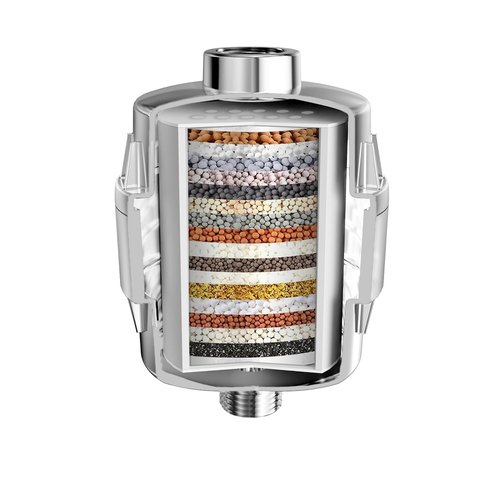 20 Stage Shower Filter for Hard Water, Remove Chlorine Heavy Metals and other Impurities, Improve Skin Hair, Fit Most Handheld Showerhead Fixed Rainfall (Chrome Polished)
