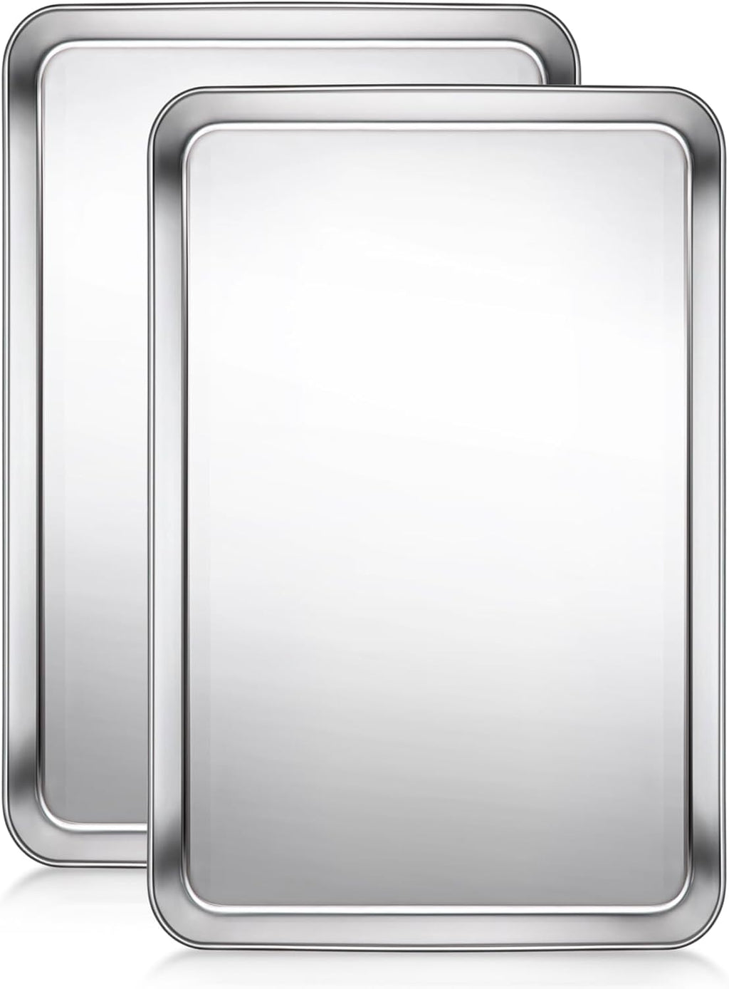 Terlulu Stainless Steel Baking Sheet Set - Nonstick Half Sheet Pan for Oven | 2-Piece, 17.3'' x 12.3'' x 1''