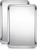 Terlulu Stainless Steel Baking Sheet Set - Nonstick Half Sheet Pan for Oven | 2-Piece, 17.3'' x 12.3'' x 1''