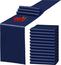 Premium Navy Blue Satin Table Runners by [Brand Name] - 12 Pack, 12 x 108 Inch for Weddings & Events
