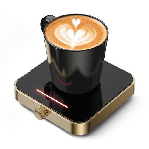 Maestri House Mug Warmer, Electric Coffee Cup Warmer for Desk with 3-Temp Settings,Auto Shut Off, Constant Temperature Heating for Beverage, Milk, Tea and Hot Chocolate at Home & Office (Gold)