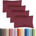 King Pillow Cases by [Brand Name] - Ultra Soft Hotel Quality Covers | Cozy, Wrinkle-Free & Fade Resistant - 4 Piece Set in Burgundy