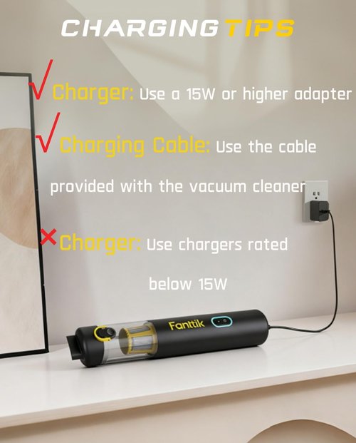 Fanttik Slim V8 APEX Car Vacuum - 4-in-1 Portable Mini Cordless Vacuum with 19000Pa Suction Power | Black