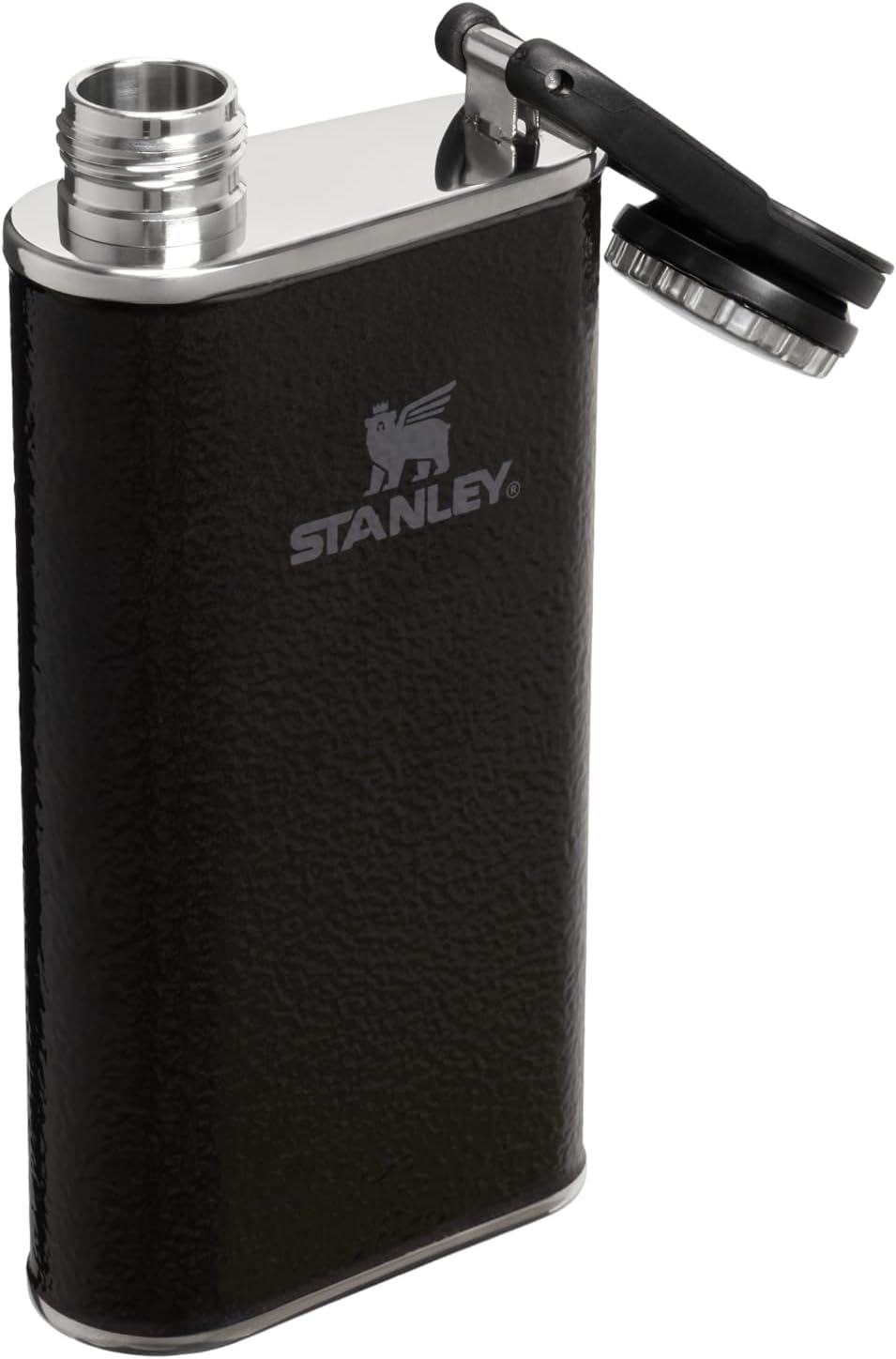 Stanley Classic Wide Mouth Flask - 8 oz Leakproof Insulated Stainless Steel | BPA-Free Hammertone Black