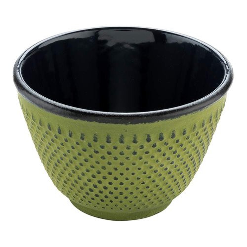 Restaurantware Tetsubin 4 Ounce Tea Cups 2 Hobnail Traditional Japanese Tea Cups - Enamel Coated Corrosion-Resistant Green Cast Iron Small Tea Cups Crack-Resistant Rust-Resistant