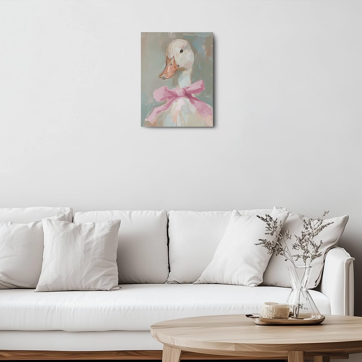 Skiennix Cute Duck Canvas Wall Art - Framed Aesthetic Decor for Animal Lovers | 11.5x15 Inches