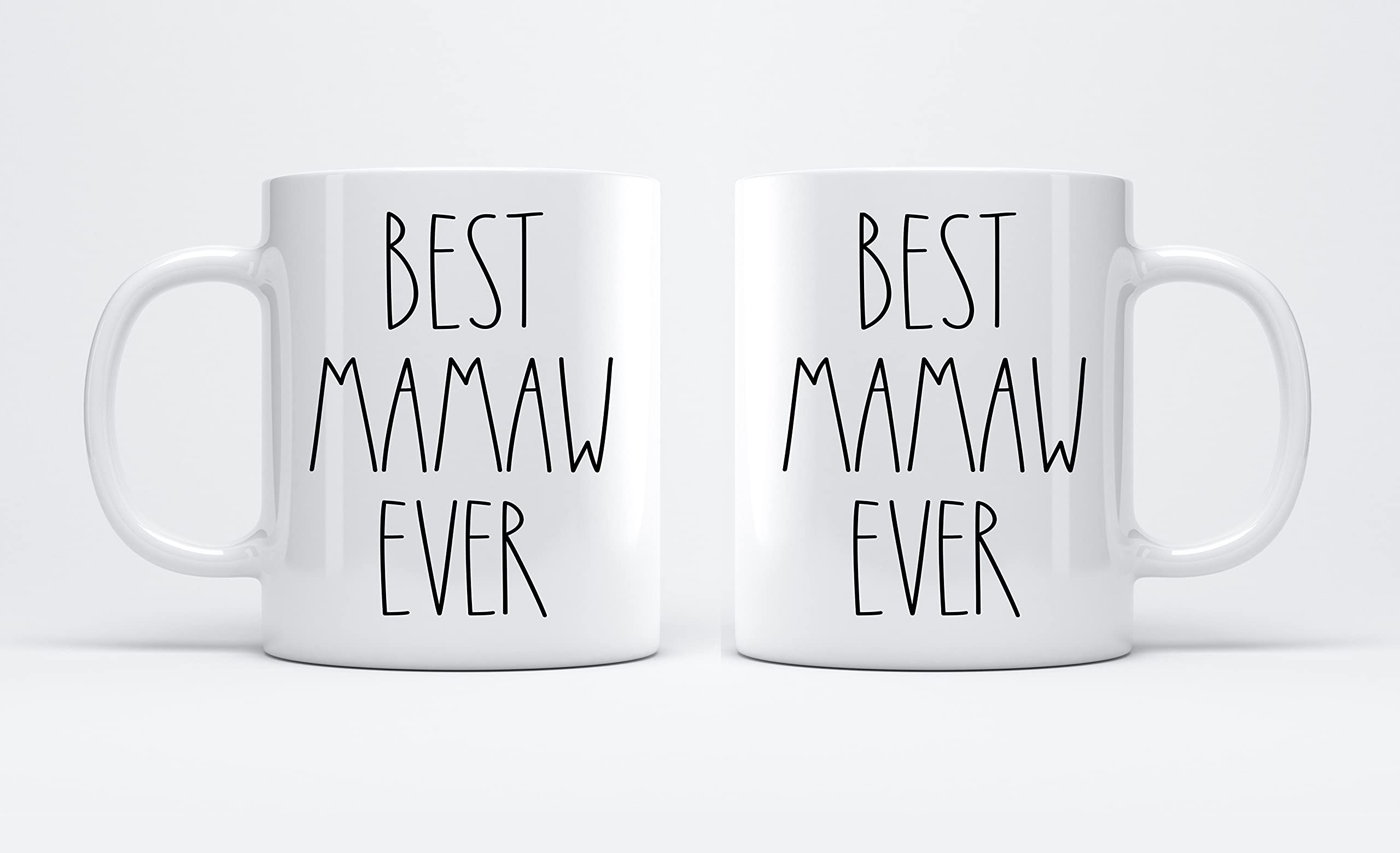 FundingCharlee Best Mamaw Ever Coffee Mug - Font Rae Dunn Inspired Style Fathers Day/Mothers Day Family For Birthday Present The 11oz White EHA37YBIPH-11oz