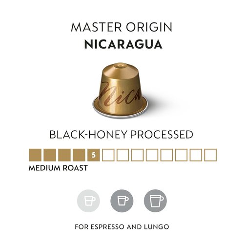 Nespresso Nicaragua Master Origin Capsules - Medium Roast Coffee Pods | 50 Count