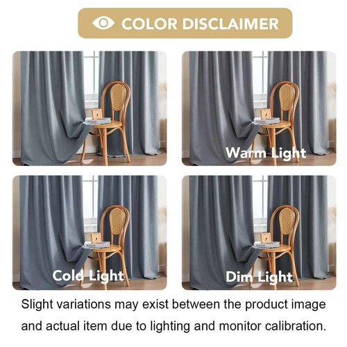 H.VERSAILTEX 100% Blackout Curtains Back Tab Full Light Blocking Curtain Draperies with Gray Coating Thermal Insulated Window Treatment Set of 2 Panels, 52" W x 84" L, Stone Blue