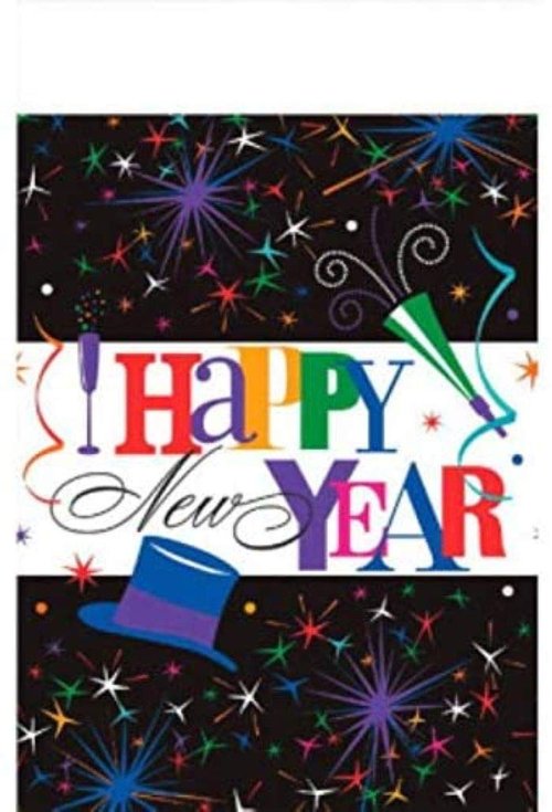 Amscan 671441 Ring in the New Year Plastic Table Covers, 3 Ct. | Party Tableware 54" x 102"