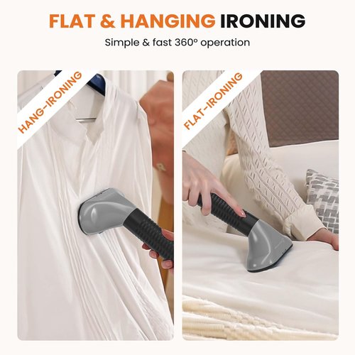 Sweetcrispy Standing Garment Steamer, 1500W Powerful Steamer for Clothes with Roll Wheels, 1.7L Water Tank for 55 Min Continuous Steaming, Professional Wrinkle Remover Heats in 45 Seconds