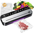CALOOP Food Vacuum Sealer Machine - Powerful 80 Kpa Food Saver with 20 Seal Bags & Digital Timer | Compact Design