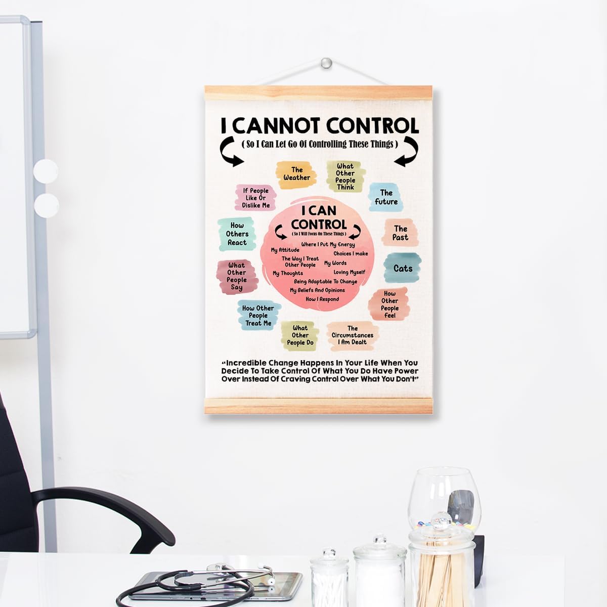 Regine Switzerland Mental Health Poster Hanger Frame - Calming Canvas Wall Art 12''x16''