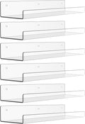 Upsimples 6 Pack Acrylic Floating Shelves - 15" x 4" Wall Storage for Kids' Rooms, Clear Display Organizers