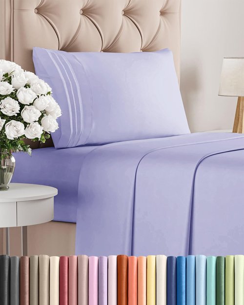 Comfy Twin Size 3 Piece Sheet Set by [Brand Name] - Breathable Cooling Bed Sheets - Ultra-Soft Lavender, Deep Pockets, Wrinkle-Free