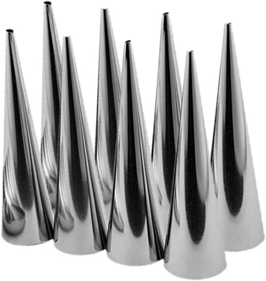 Stainless Steel Cream Horn Molds - Large Size Pack of 20 Durable Ice Cream Tubes