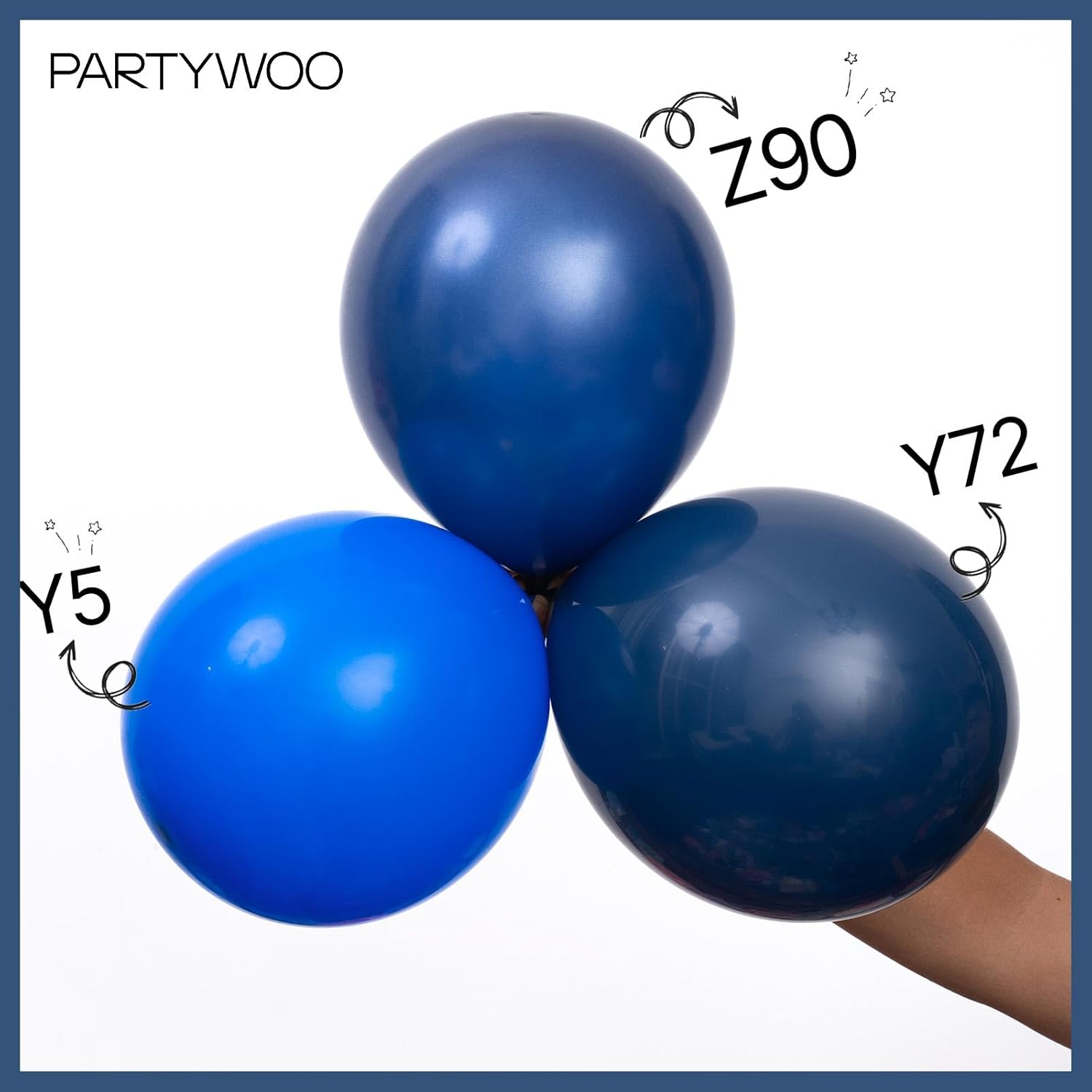 PartyWoo Navy Blue Balloon Arch Kit - 140-Piece Set in 5-18 Inch Sizes for Graduation, Weddings & Birthdays
