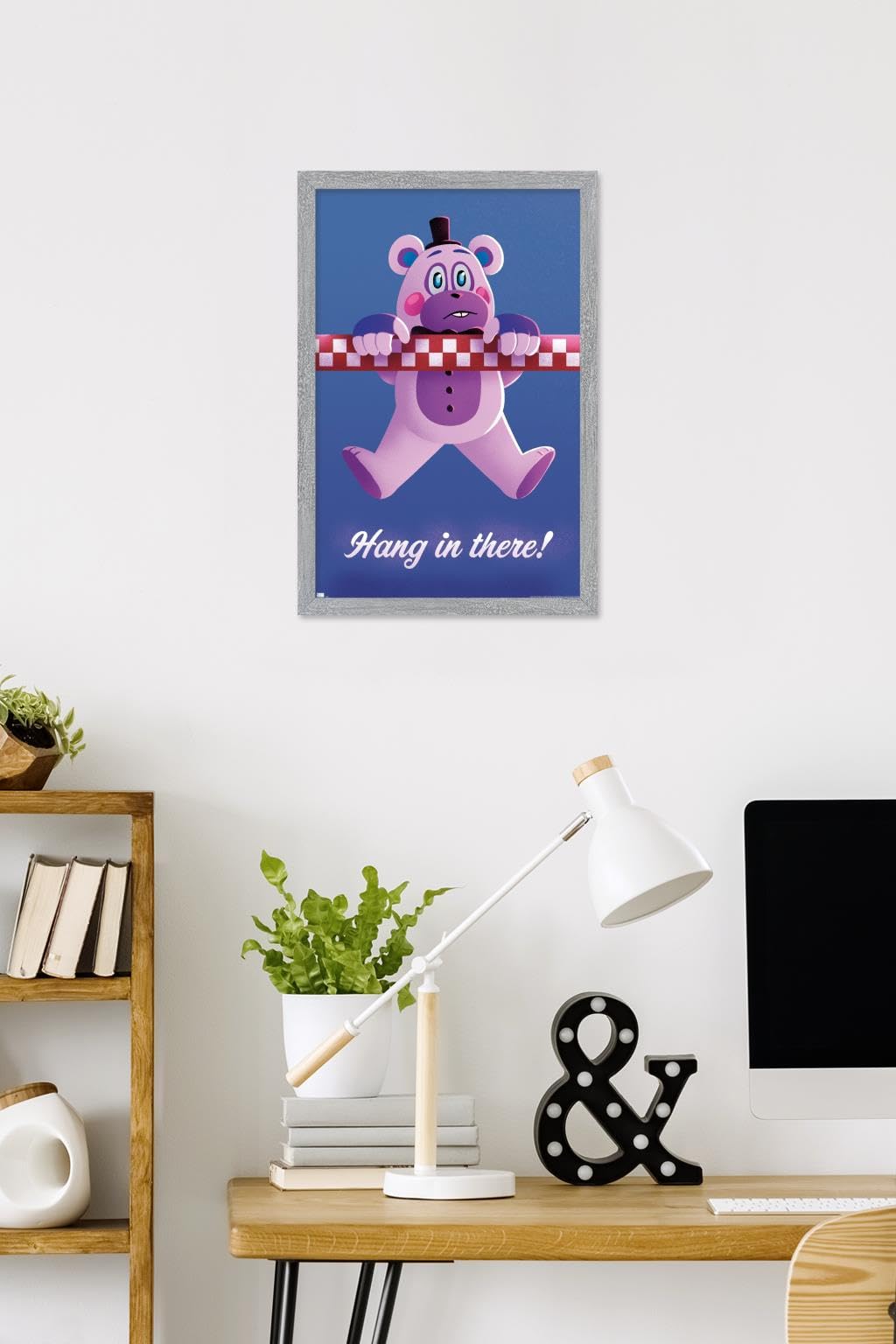 Five Nights at Freddy's: Security Breach - Hang In There Wall Poster, 22.4L" x 14.7W", Gray Framed Version