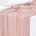 Socomi Pink Cheesecloth Table Runner - 14FT Boho Rustic Design for Spring Easter Weddings & Baby Showers