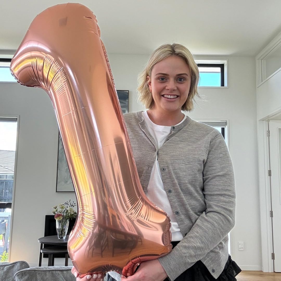 Rose Gold Number 2 Balloon - 40 Inch 2nd Birthday Decoration for Toddlers | Sparkling Party Decor