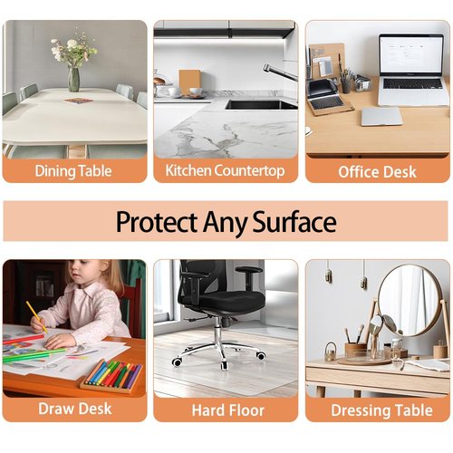 Kasepie Clear Table Protector 42x78 Inch, 2mm Thick PVC Table Cover for Kitchen & Dining Room, Scratch-Resistant Desk Mat, Rectangle Plastic Tabletop Protector